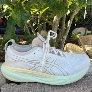 MENS ASICS GEL NIMBUS 25 RUNNING SHOES SIZE 11 Biege Green 1011B547